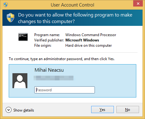 Why does UAC prompt for a password instead of yes/no? - Super User