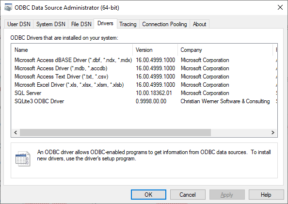 install microsoft excel driver (*.xls *.xlsx *.xlsm *.xlsb)